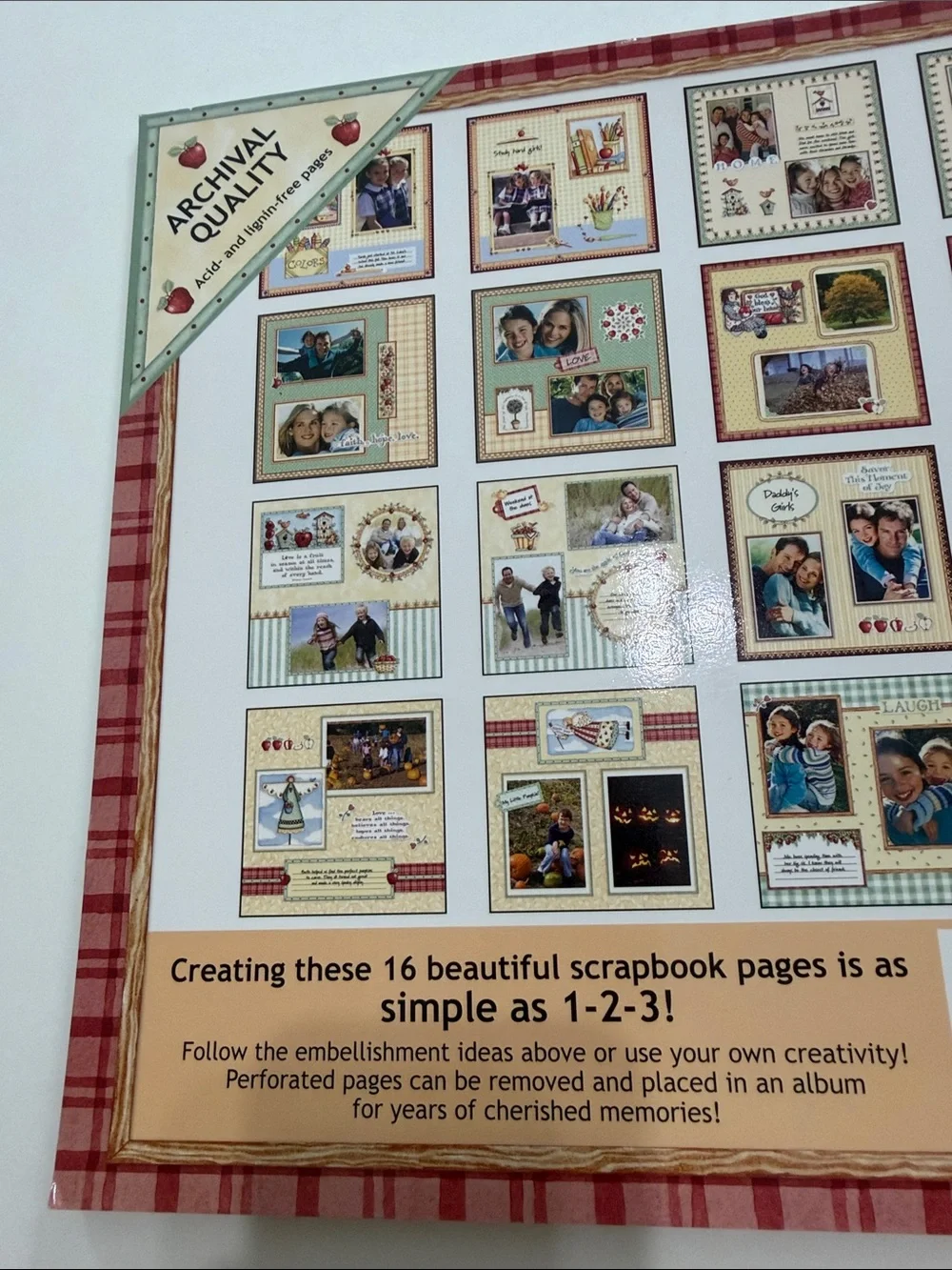 Papell Boutique Fall Scrapbooking Kit - Red Plaid & Cream Accents